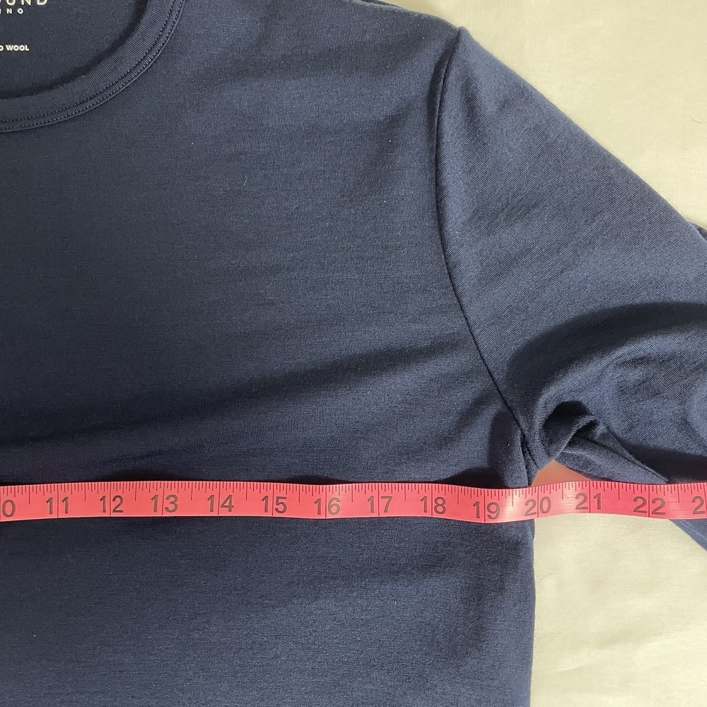 Unbound Merino Wool Shirt Mens Medium M Crew Blue Long Sleeve - Picture 6 of 9